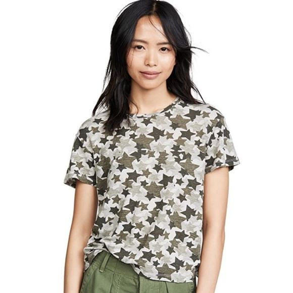 Monrow Soft Green Star Camo T-Shirt + Monrow Green Star Camo Shorts NWT 2 Items - Picture 8 of 16